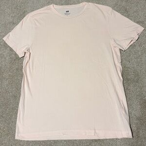 H&M Men's Pink Pastel T-Shirt Tee, Sz L